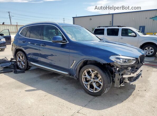 5UXTY3C0XM9G56017 2021 BMW X3 Blue Przód prawy