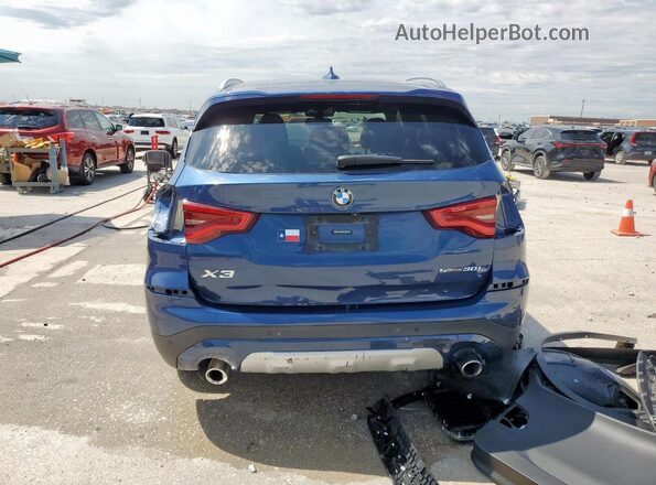 5UXTY3C0XM9G56017 2021 BMW X3 Blue Widok z tyłu