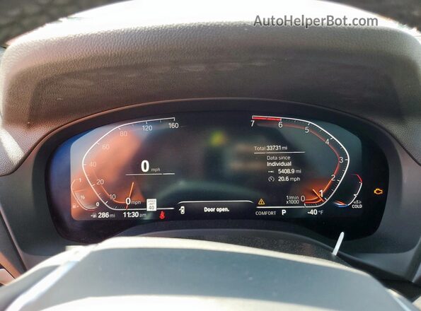 5UXTY3C0XM9G56017 2021 BMW X3 Blue Widok zestawu wskaźników