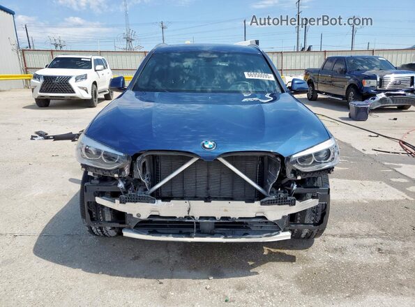 5UXTY3C0XM9G56017 2021 BMW X3 Blue Widok z przodu