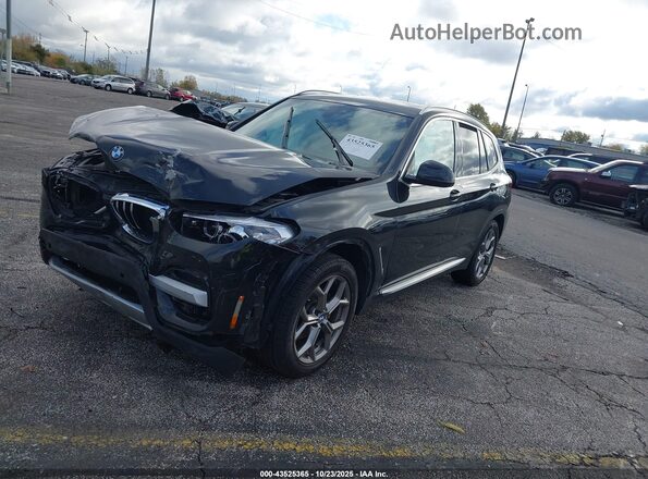 5UXTY5C01L9C62075 2020 BMW X3 Black Առջևի ձախ երեք քառորդ տեսարան