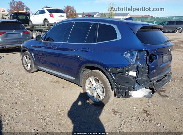 5UXTY5C03L9B37174 2020 BMW X3 Blue Trasero izquierdo