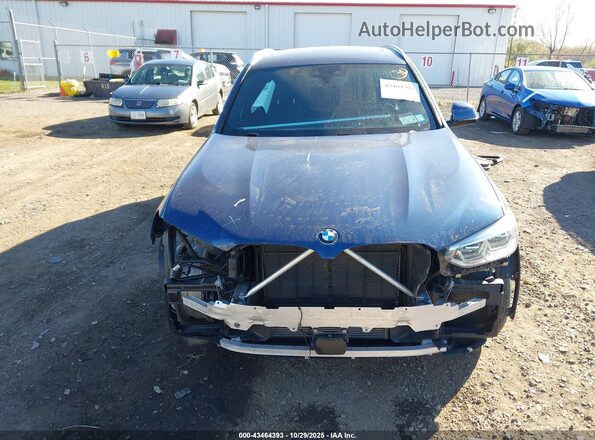 5UXTY5C03L9B37174 2020 BMW X3 Blue Vista del cuadro de instrumentos