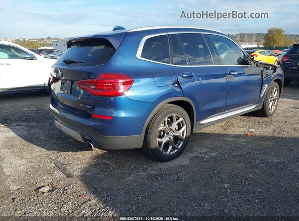 5UXTY5C03M9G06331 2021 BMW X3 Blue უკანა მარჯვენა