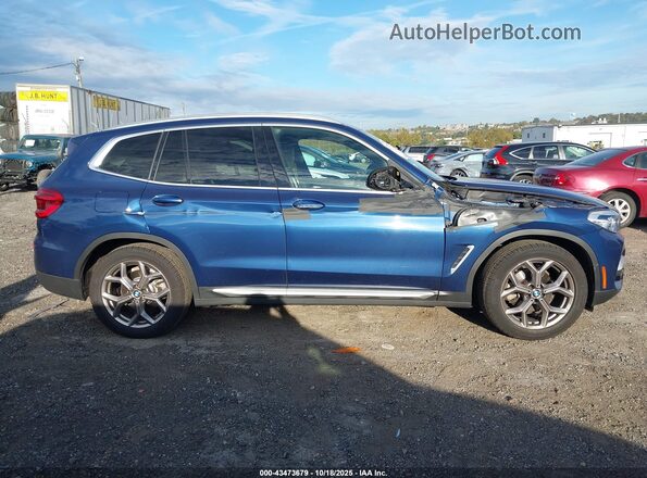 5UXTY5C03M9G06331 2021 BMW X3 Blue უკანა სალონის ხედი