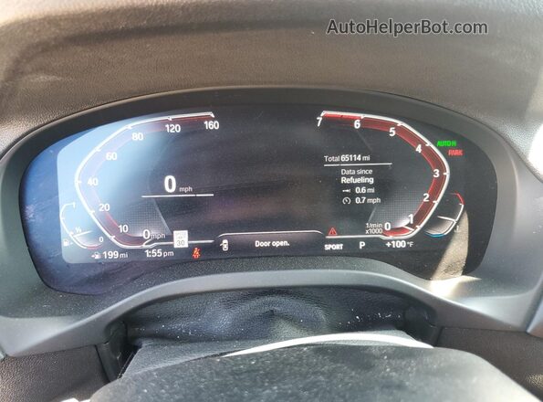 5UXTY5C04L9B74721 2020 BMW X3 Black Սարքավորումների վահանակի տեսք