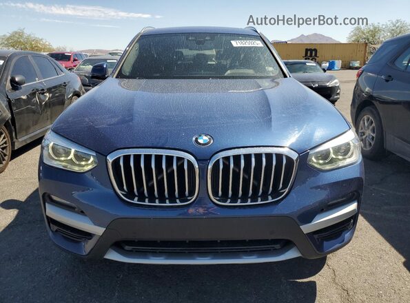 5UXTY5C08L9C30434 2020 BMW X3 Blue Front view