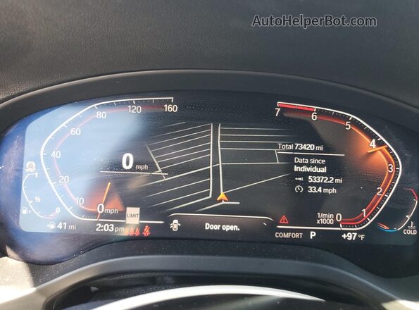 5UXTY5C08L9C30434 2020 BMW X3 Blue Instrument cluster view