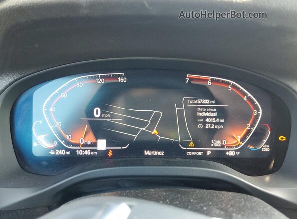 5UXTY5C09M9F37225 2021 BMW X3 White Vista del cuadro de instrumentos