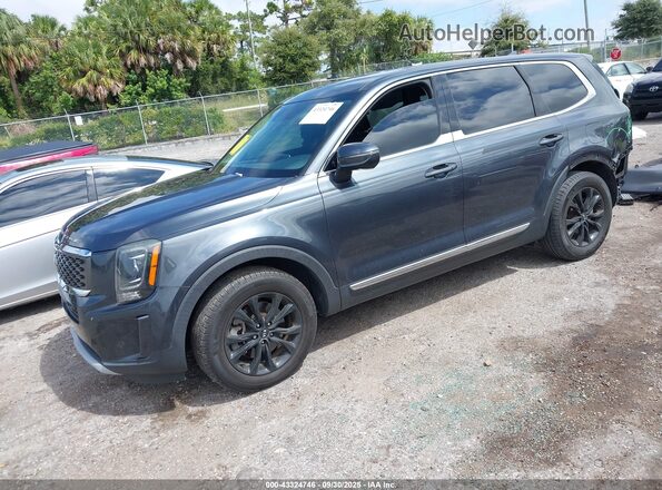 5XYP24HC2LG045910 2020 KIA TELLURIDE Gray Vista tres cuartos delantera izquierda