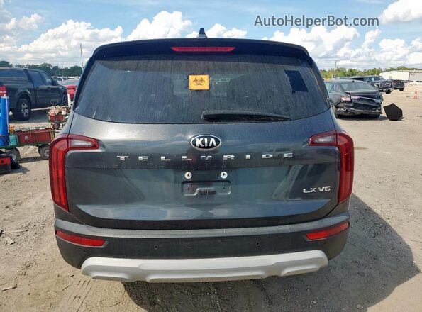 5XYP24HC3LG077765 2020 KIA TELLURIDE Gray Rear view