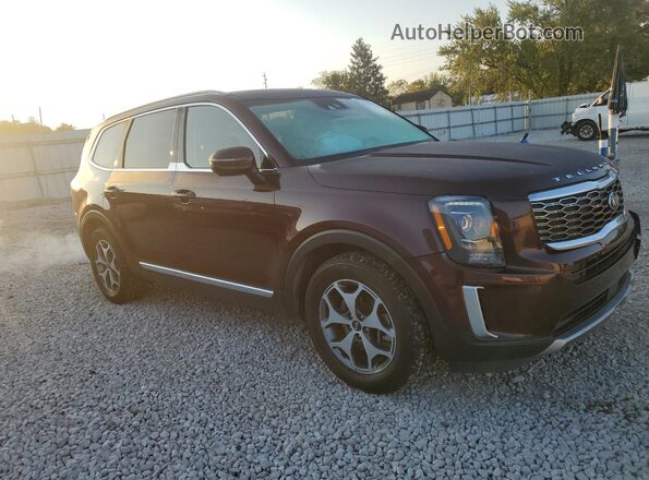 5XYP3DHC7LG001964 2020 KIA TELLURIDE Burgundy Передня права чверть