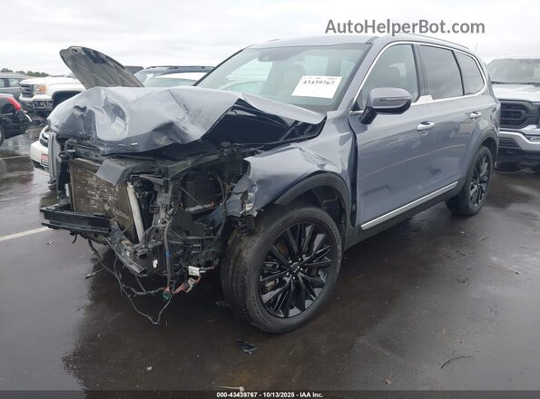 5XYP54HC4MG136251 2021 KIA TELLURIDE Gray Vista tres cuartos delantera izquierda