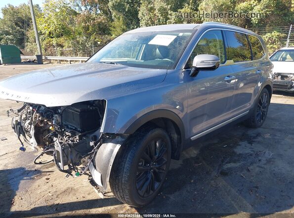 5XYP5DHC0MG097366 2021 KIA TELLURIDE Gray Vista tres cuartos delantera izquierda