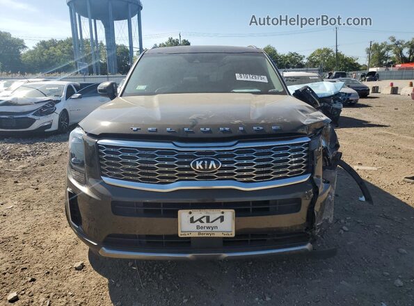 5XYP64HC7LG096565 2020 KIA TELLURIDE Brown წინა ხედი