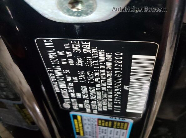 5XYP6DHC0LG012800 2020 KIA TELLURIDE Black Панорамний вид салону 360°