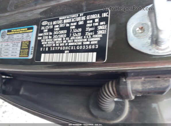 5XYP6DHCXLG035663 2020 KIA TELLURIDE Green VIN sticker view