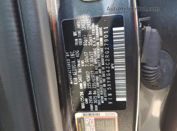 5XYRG4JC2RG279011 2024 KIA SORENTO Угольный 
