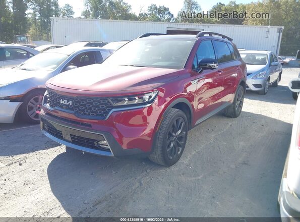 5XYRKDLF2NG094571 2022 KIA SORENTO Red Առջևի ձախ երեք քառորդ տեսարան