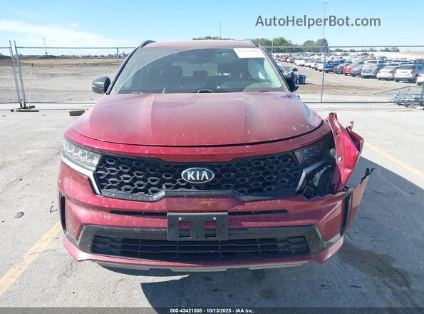 5XYRL4LC9MG008254 2021 KIA SORENTO Red Instrument cluster view