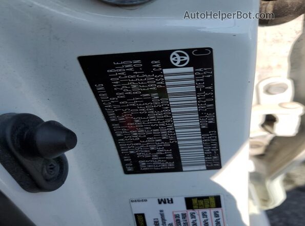 5YFEPRAE9LP084300 2020 TOYOTA LL White Vista de la etiqueta del VIN