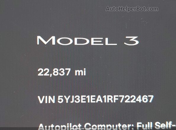 5YJ3E1EA1RF722467 2024 TESLA MODEL 3 Blue 