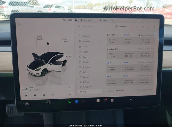 5YJ3E1EA4NF185216 2022 TESLA MODEL 3 White 