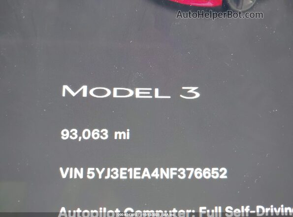 5YJ3E1EA4NF376652 2022 TESLA MODEL 3 Black Rear seats view