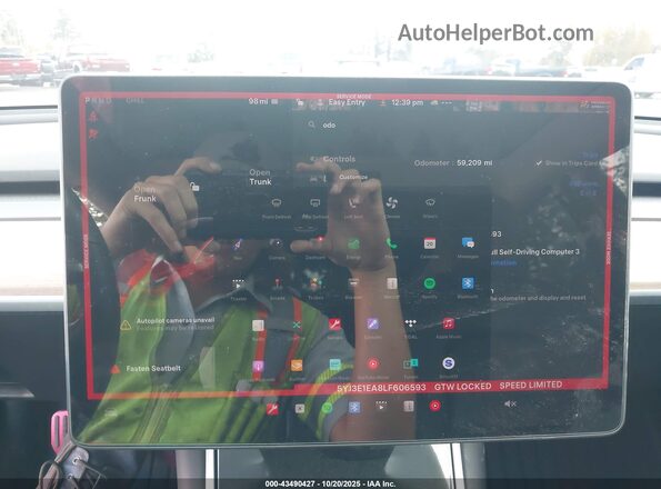 5YJ3E1EA8LF606593 2020 TESLA MODEL 3 Red 
