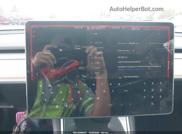 5YJ3E1EA8LF606593 2020 TESLA MODEL 3 Red 