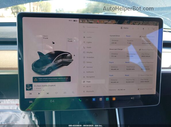 5YJ3E1EB0LF786998 2020 TESLA MODEL 3 Gray Widok tylnych siedzeń