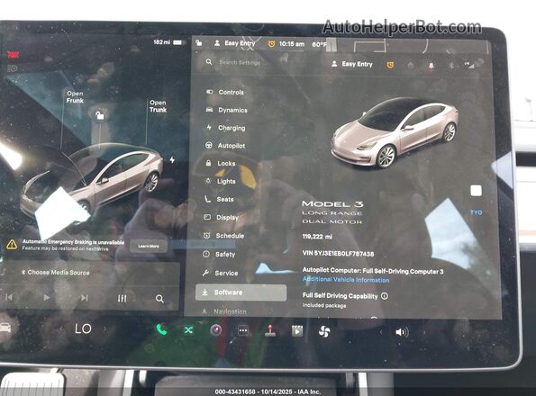5YJ3E1EB0LF787438 2020 TESLA MODEL 3 Серый 