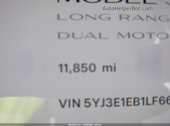 5YJ3E1EB1LF669138 2020 TESLA MODEL 3 Blue 