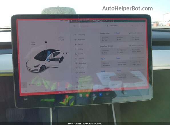 5YJ3E1EB2LF720100 2020 TESLA MODEL 3 White 