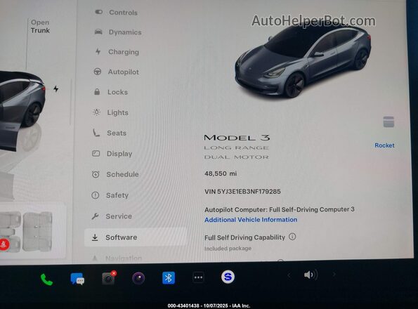 5YJ3E1EB3NF179285 2022 TESLA MODEL 3 Gray 