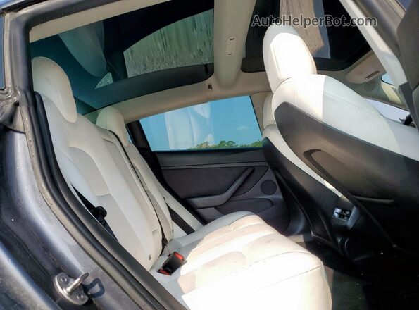 5YJ3E1EB3NF240280 2022 TESLA MODEL Gray Widok tylnych siedzeń
