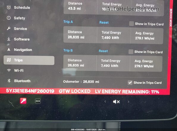 5YJ3E1EB4NF260019 2022 TESLA MODEL 3 Gray Widok tylnych siedzeń