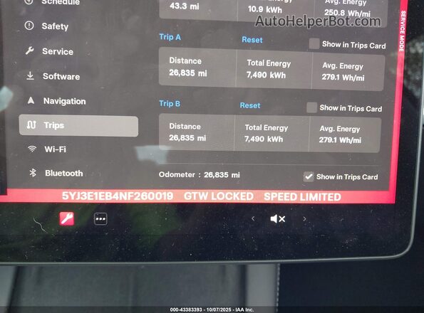 5YJ3E1EB4NF260019 2022 TESLA MODEL 3 Gray 