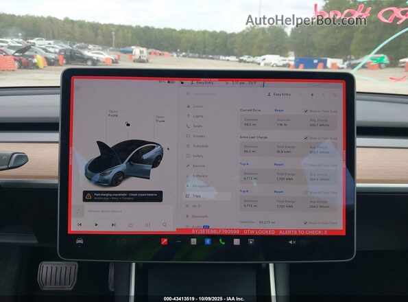 5YJ3E1EB6LF790599 2020 TESLA MODEL 3 White 