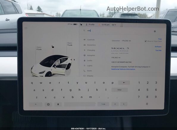 5YJ3E1EB6PF462766 2023 TESLA MODEL 3 White Вид задніх сидінь