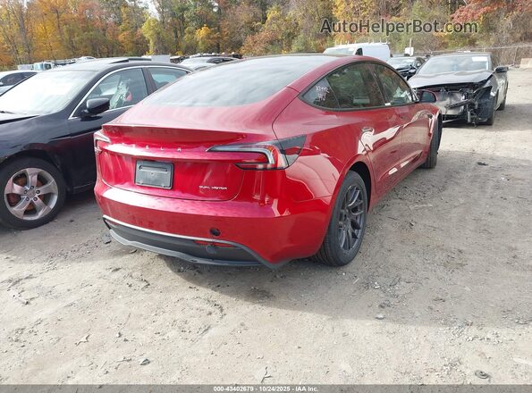 5YJ3E1EB6SF897442 2025 TESLA MODEL 3 Red უკანა მარჯვენა