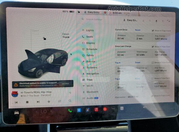 5YJ3E1EB7LF712669 2020 TESLA MODEL White Вид щитка приладів