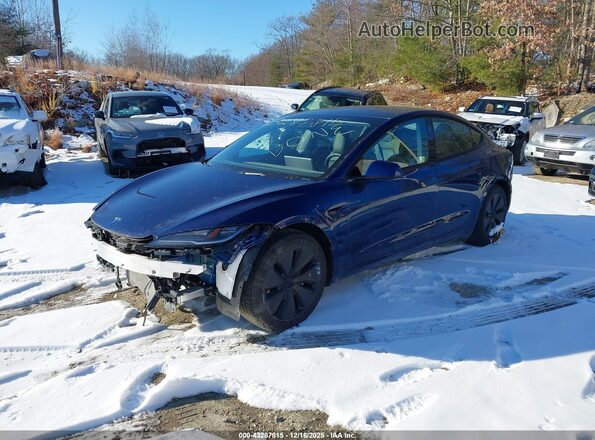 5YJ3E1EB7RF737029 2024 TESLA MODEL 3 Синий Передняя левая четверть