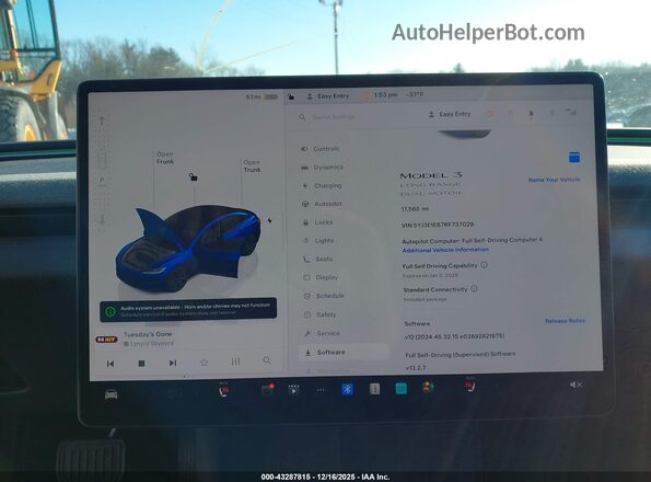 5YJ3E1EB7RF737029 2024 TESLA MODEL 3 Синий 