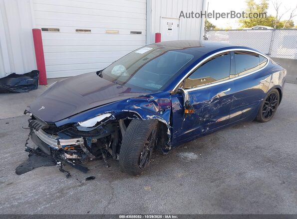 5YJ3E1EB8LF803062 2020 TESLA MODEL 3 Blue Առջևի ձախ երեք քառորդ տեսարան
