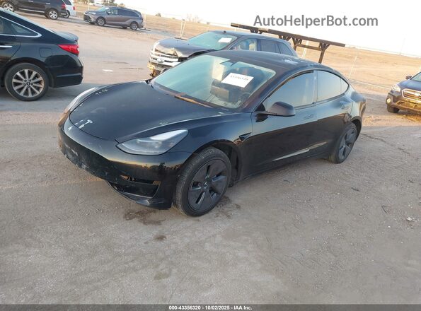 5YJ3E1EBXNF152195 2022 TESLA MODEL 3 Black Передня ліва чверть