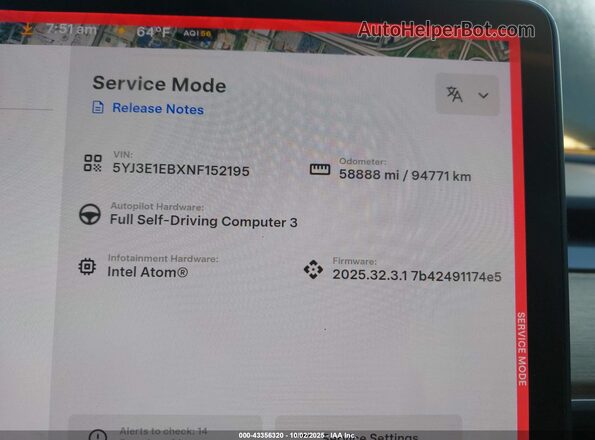 5YJ3E1EBXNF152195 2022 TESLA MODEL 3 Black 