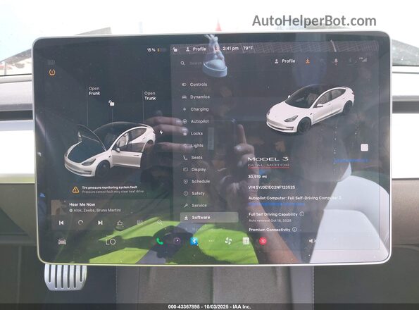 5YJ3E1EC2NF123525 2022 TESLA MODEL 3 White 