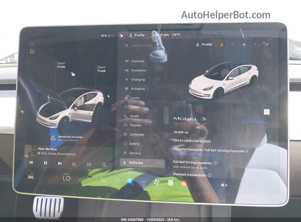 5YJ3E1EC2NF123525 2022 TESLA MODEL 3 White 