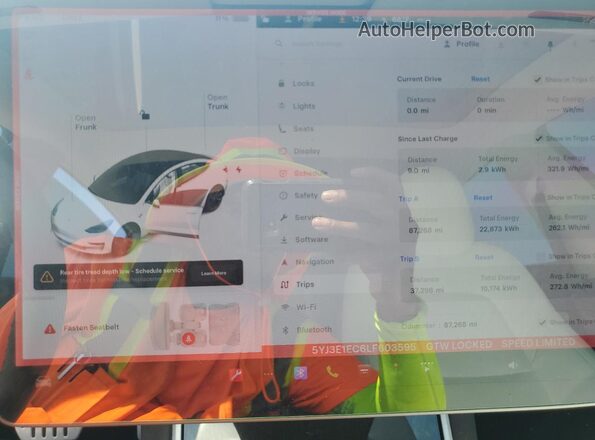 5YJ3E1EC6LF603595 2020 TESLA MODEL White Widok zestawu wskaźników